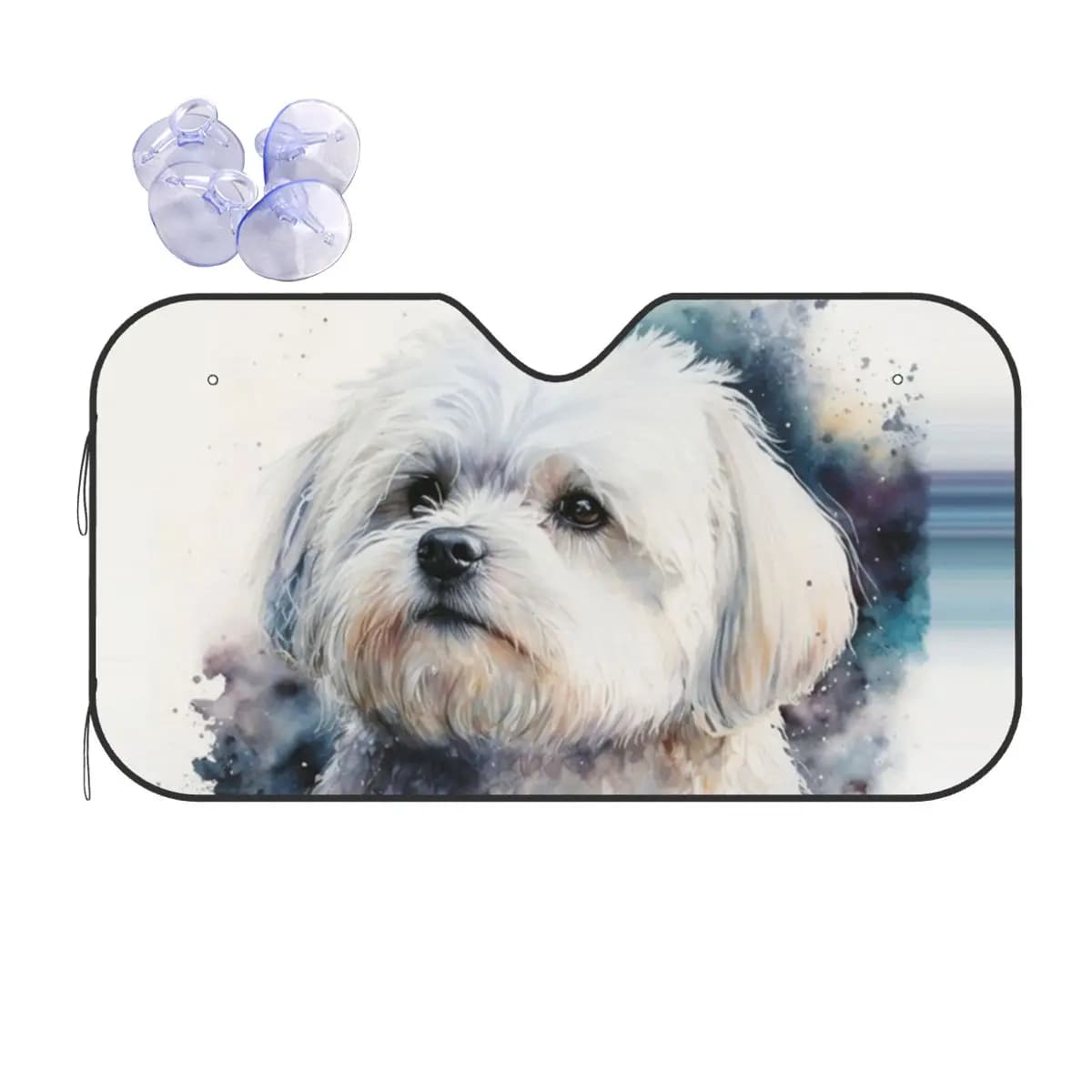 Coperture per accessori per visiera parasole per parabrezza anteriore per auto, per cani maltesi
