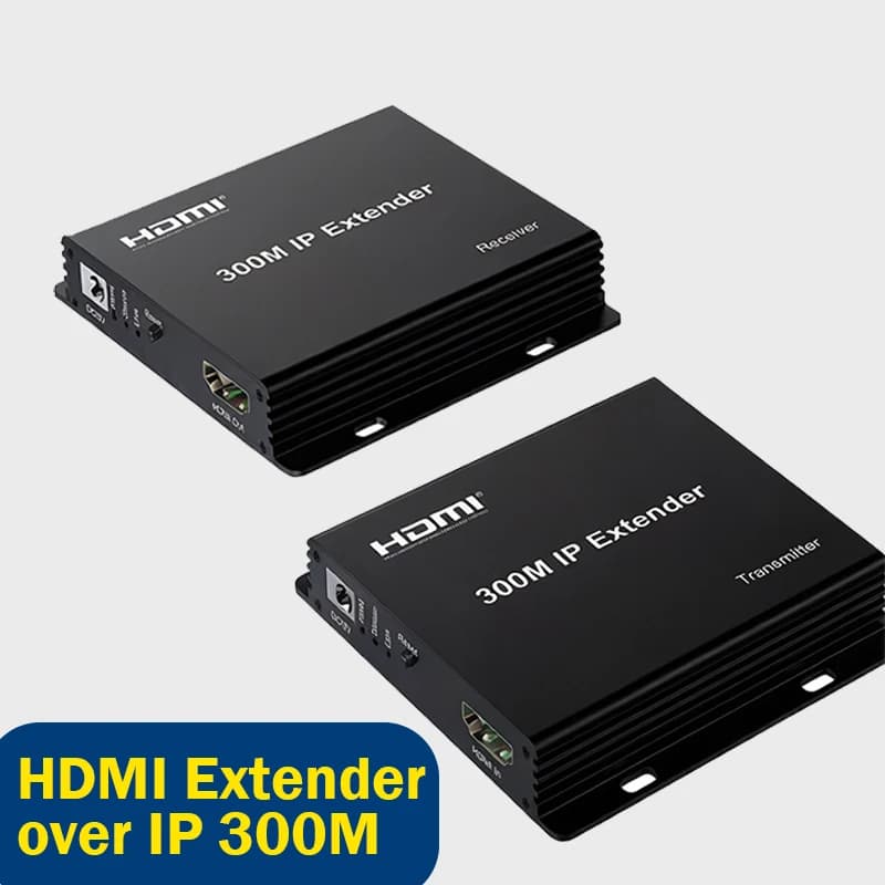 300M IP HDMI Extender over Rj45 cat5e/6 cable HDMI USB KVM Extender Transmitter Receiver Support one to many via Network Switch