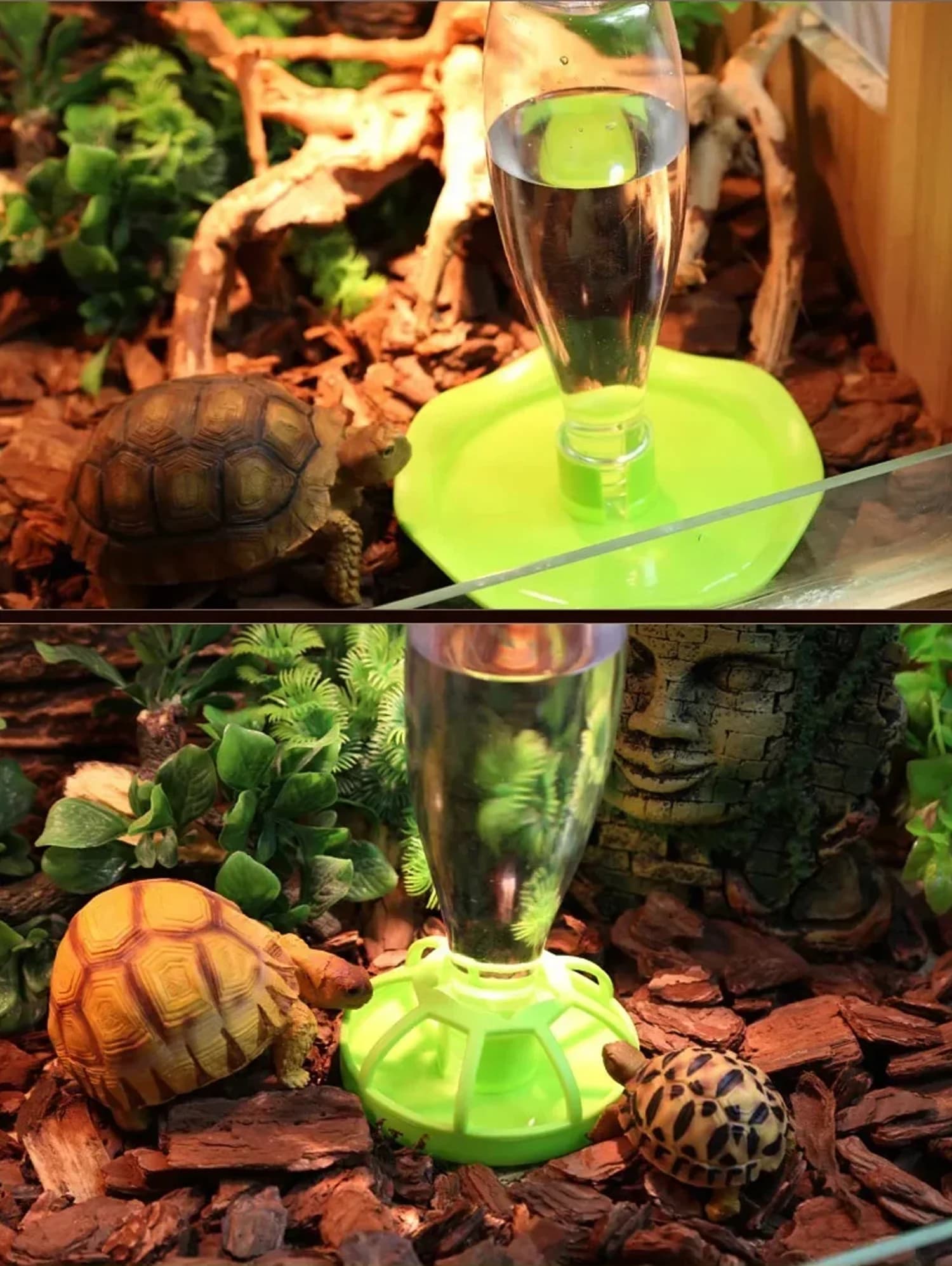 1Pc Nuovo Rettile Automatico Acqua Bevitore Dispenser Ciotola di Cibo Lucertola Piatto Rotondo Alimentatore Lucertola Fiore di Loto Alimentatori Prodotti Per Animali Domestici