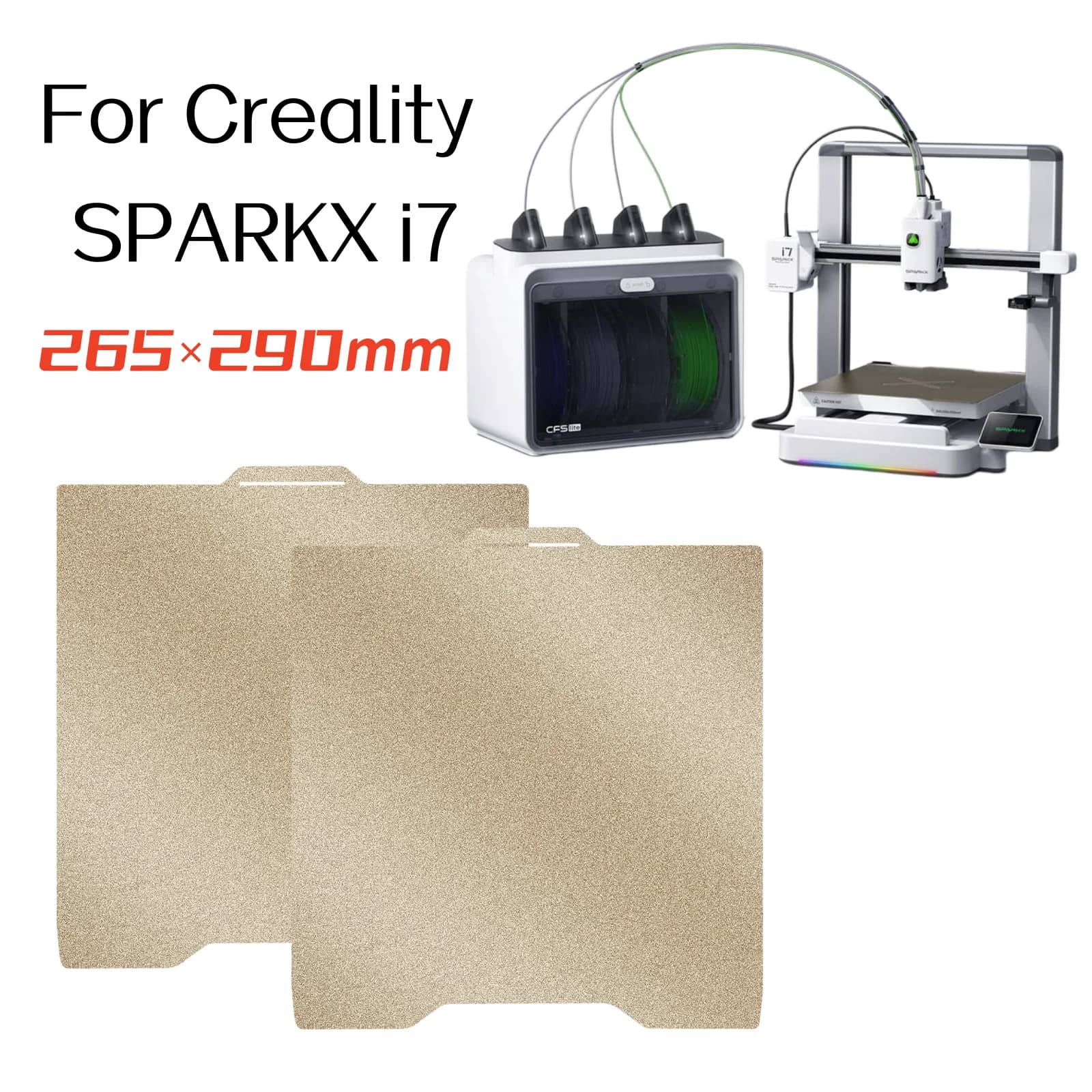 Piastra di stampa testurizzata Creality Sparkx i7 PEI, doppia lastra PEI, piattaforma dorata, piano riscaldato per stampante 3D i7