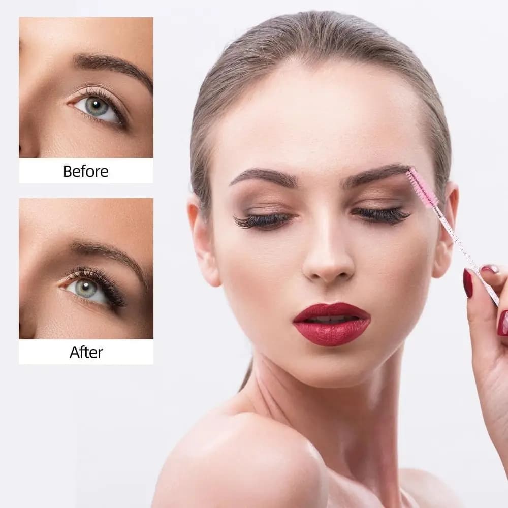 Fashion Crystal Disposable Mascara Discounts, Colorful Elastic Eyelash Brushes, Microbrush for Extension Eyelashes with Glitter