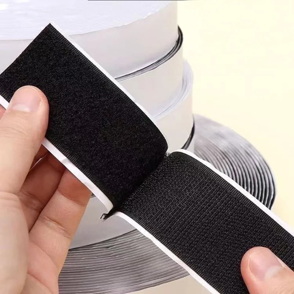 Nastro adesivo riutilizzabile con gancio e anello in nylon magico forte da 1/5 m - autoadesivo biadesivo con colla per fai da te, artigianato, adesivi 20-50 mm