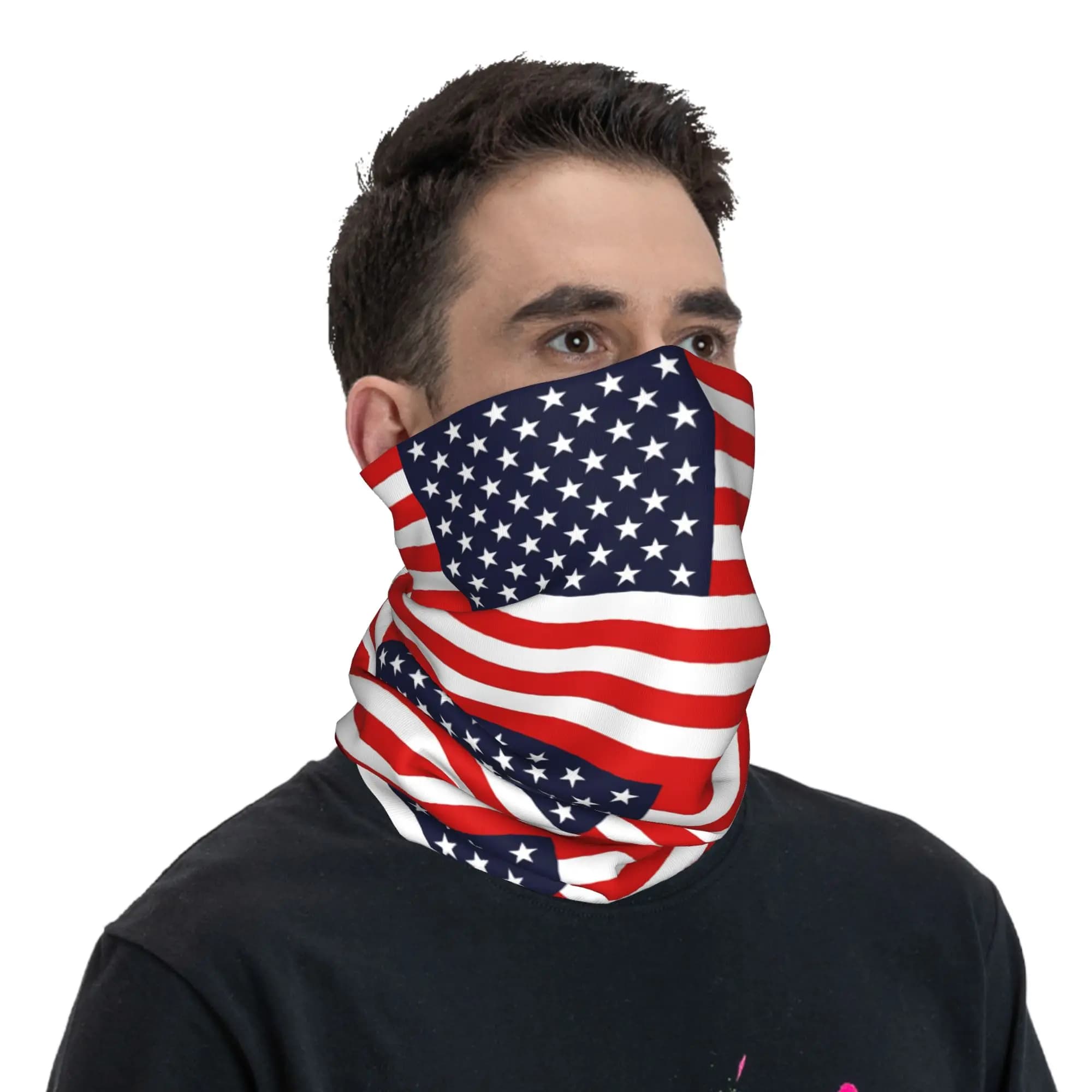 Passamontagna con Bandiera Americana per Ciclismo, Pesca e Moto, Maschera Protettiva Morbida per il Viso, Sciarpa Divertente per la Primavera