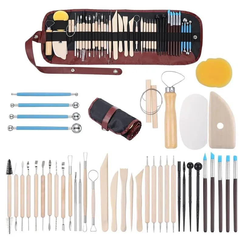 J1UL1N 43PCS Pottery Tools Clay Sculpting Tools Polymer Clay Tools Kit Tools For DIY Handcraft