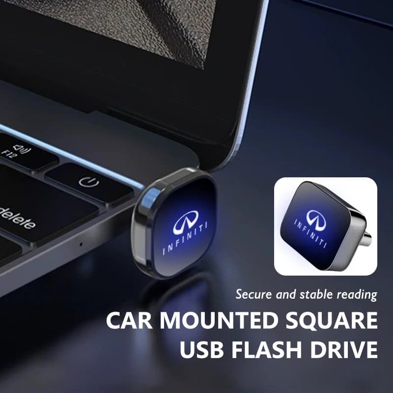 Car Dashboard Portable Storage 32GB/64GB Square USB Flash Drive For Infiniti QX50 QX30 QX60 G25 JX35 FX35 FX37 FX50 EX35 EX25