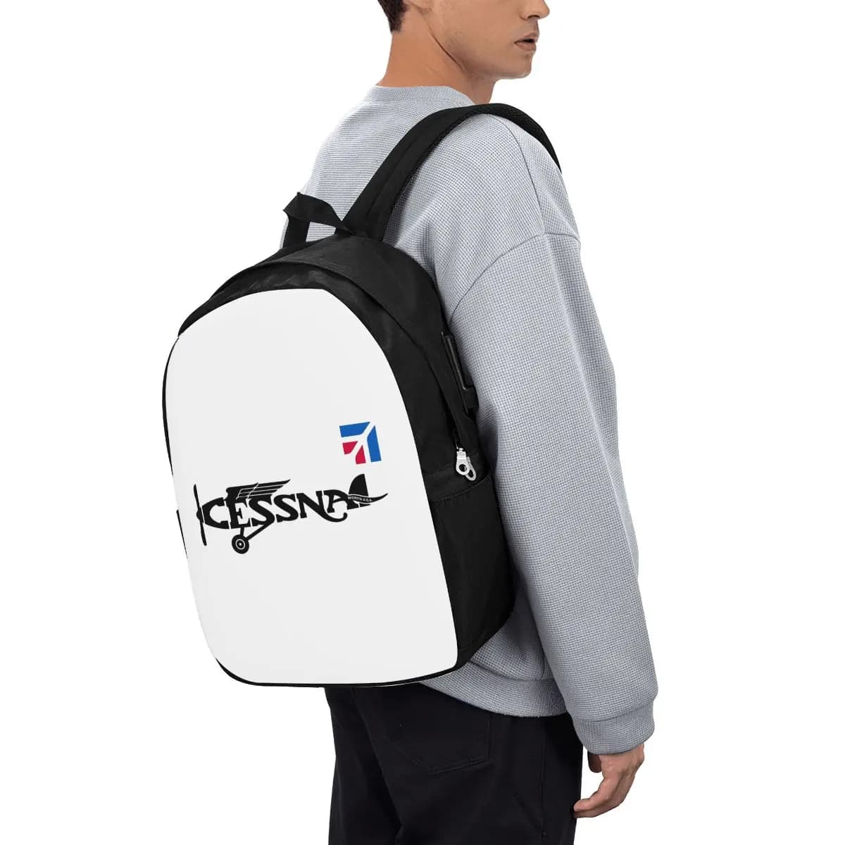 Zaino con logo Cessna, borsa da viaggio per notebook, borsa per computer, borsa per studenti universitari, borse a tracolla per laptop, per uomo e donna