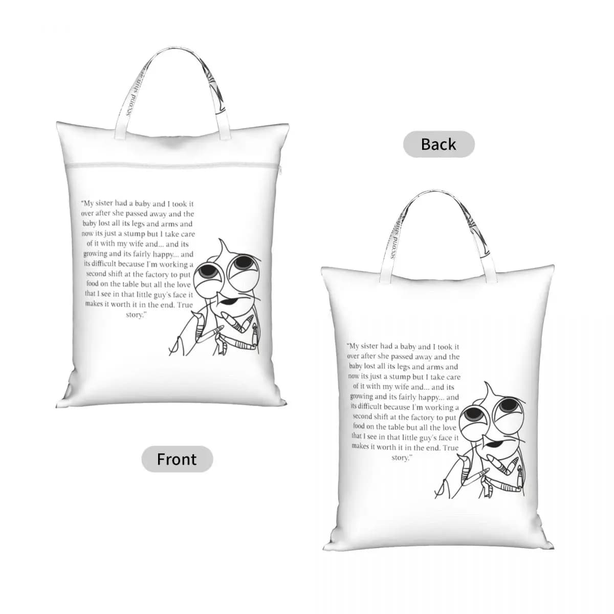 Shark Tales Shrimp Quote Travel Laundry Bag Waterproof Reusable Dirty Clothes Pouch Gym Yoga Vacation Washing Basket