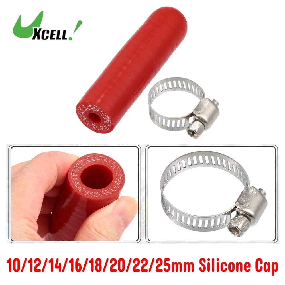 Tappo in silicone UXCELL per liquido refrigerante auto con morsetto per bypass riscaldatore, tappo protettivo per porta acqua sottovuoto, tappo universale per tubo di raffreddamento da 5 mm