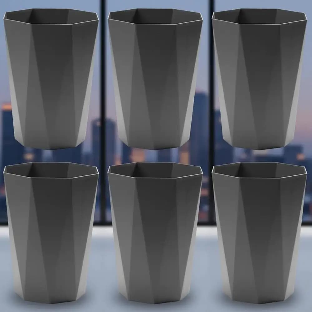 Cestino per Rifiuti in Plastica da 12L, Grigio, Ideale per Casa o Ufficio