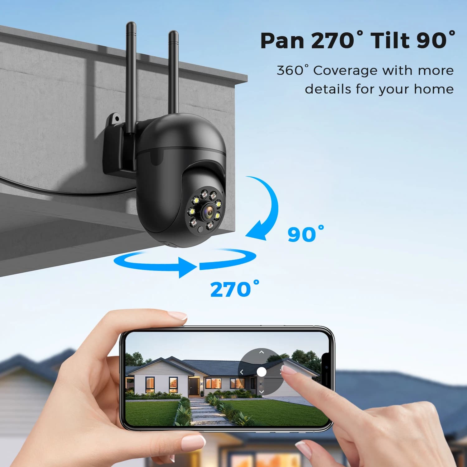 Telecamera di sorveglianza PTZ WiFi esterna da 3 MP con supporto iCsee di tracciamento AI per mini CCTV di sicurezza HD 1080P 2MP 4MP 2K wireless