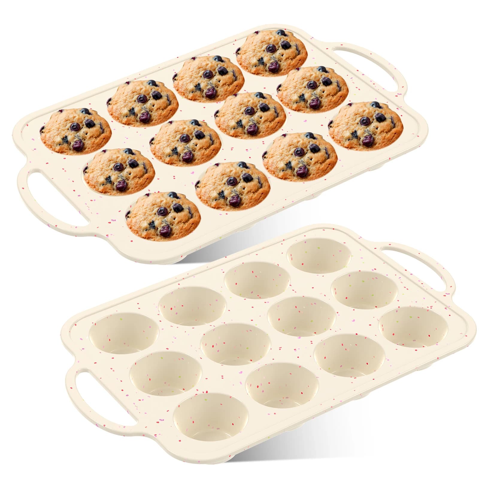 Friggitrice ad aria in silicone Muffin Pan per cuocere la friggitrice ad aria antiaderente Stampo per uova Cupcake Stampo per muffin regolare Stampo per punture di uova per friggitrice ad aria
