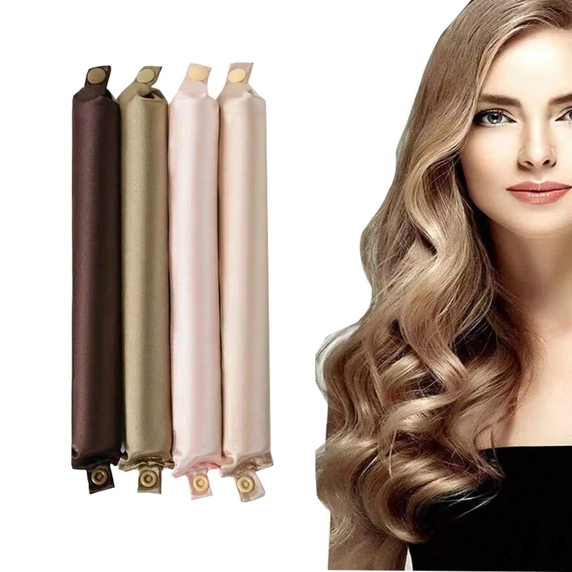 Lazy Hair Rollers Soft Hair Bigodino to sleep in the styling tools Bigodini for hair without heat Band for satin curling rod No heat curls 4 pieces