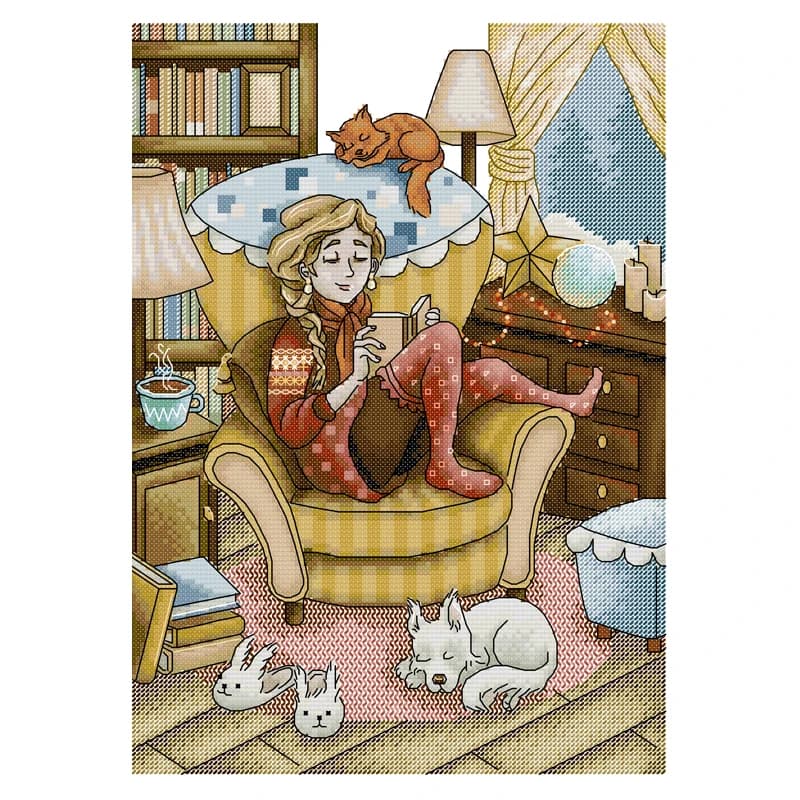 Joy Sunday timbrato Kit punto croce Silent Night 11CT 14CT Kit ricamo punto croce stampato Set Kit punto croce ricamo