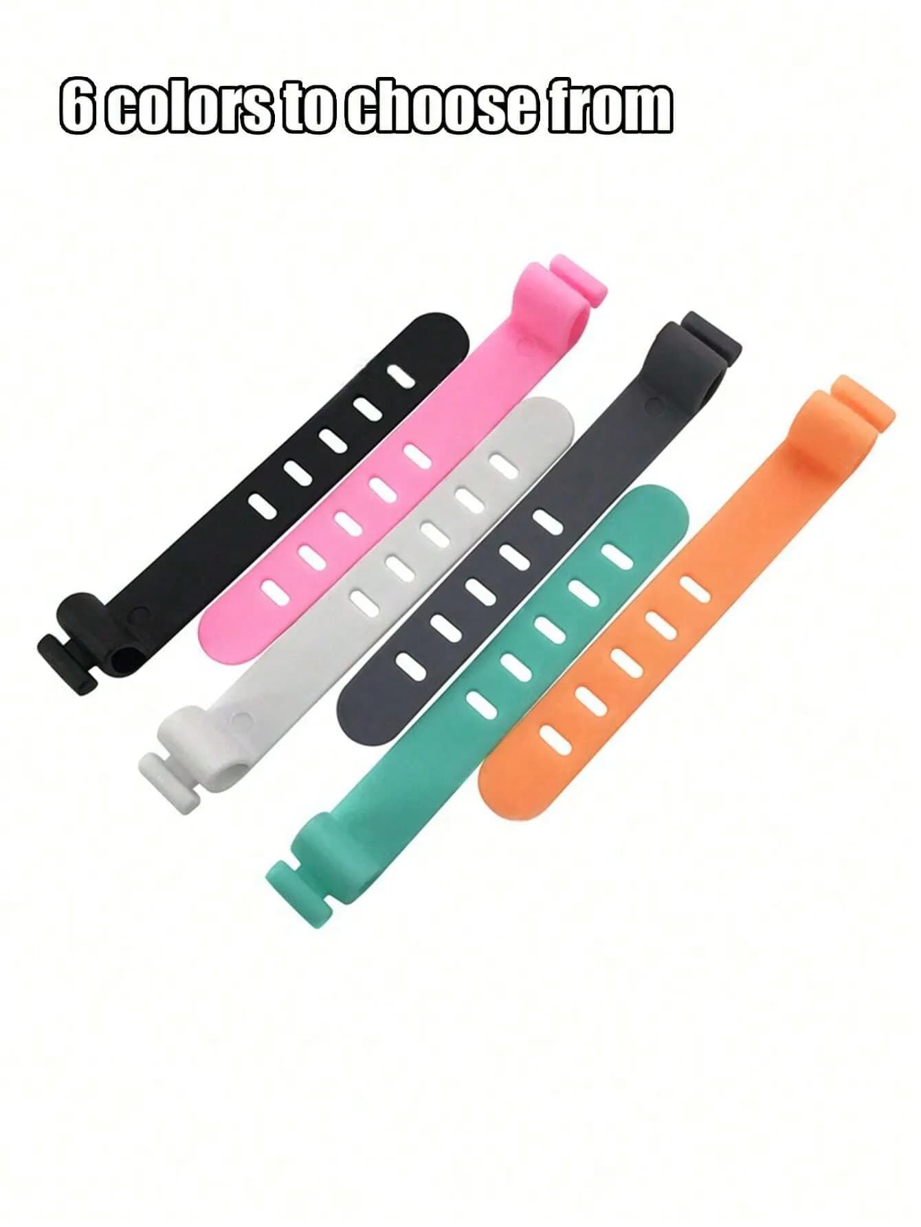 5/10 PCS Silicone Cable Straps Wire Organizer For Earphone, Phone Charger, Mouse, Audio, Computer, Reusable Cable Ties Cord Organizer In Home, Office, Kitchen, School (6Colors) Power Bank Travel Travel Bag Large Capacity Makeup Organizer Makeup Case, For