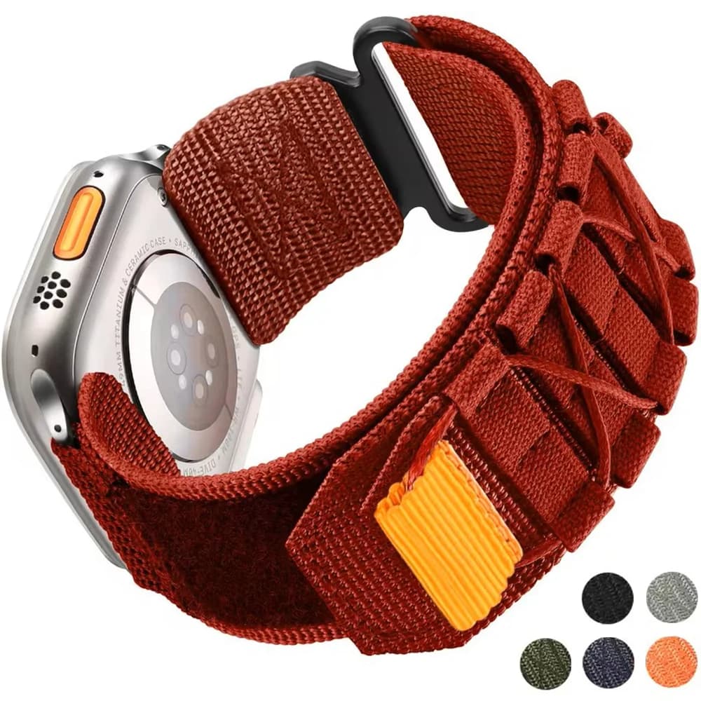 Cinturino per orologio in nylon velcro per Apple Watch Ultra 3/Ultra 2/Ultra 49mm, Serie 10 46mm, 9/8/7 45mm, SE2 6/5/4 44mm, 3/2/1 42mm