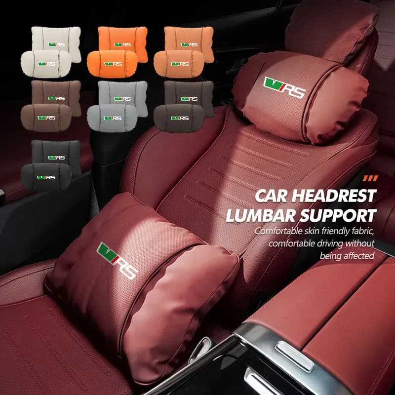 Car Neck Cushion Headrest Pillow Lumbar Breathable Waist Support For Skoda Superb Derivative Karoq Kamiq MK3 Fabia Rapid Favorit