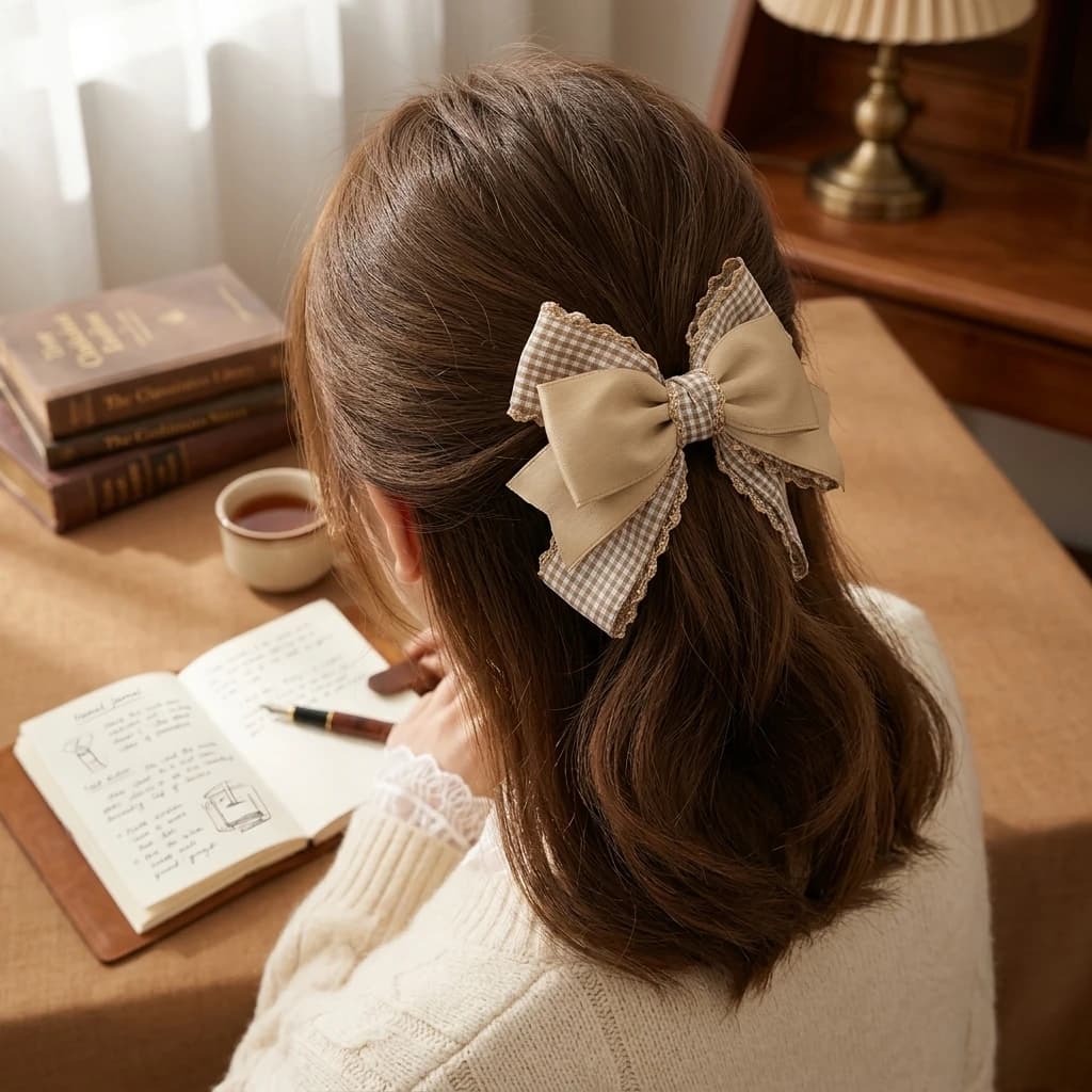 Banana Hair Clip Elegant Commute Preppy Bowknot Resin Vertical Claw Ponytail Holder Women Girls Hair Accessories for Daily