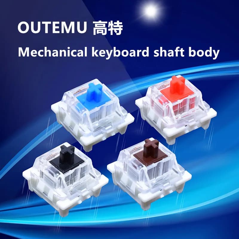 Switches Outemu Mechanical Keyboard Black Blue Brown Red key switch for CIY sockets 3 pin SMD slim pins Compatible with MX switch