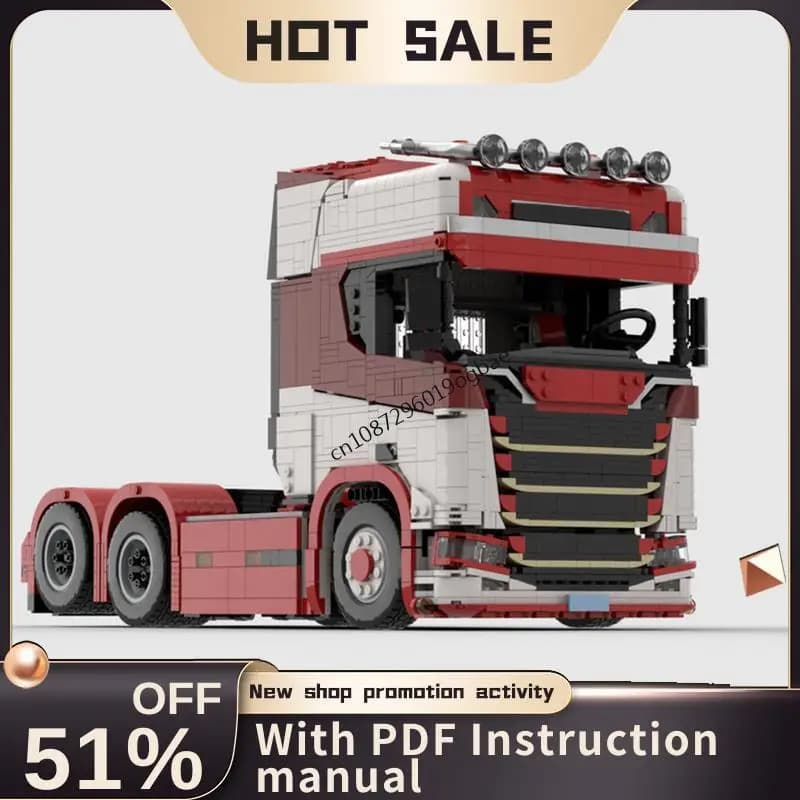 2866 Pz Contenitore di Ingegneria Scania 770S Heavy Duty Camion Rimorchio Torre Testa Tecnologia Fai Da Te Idee Creative Puzzle Personalizzato Giocattoli