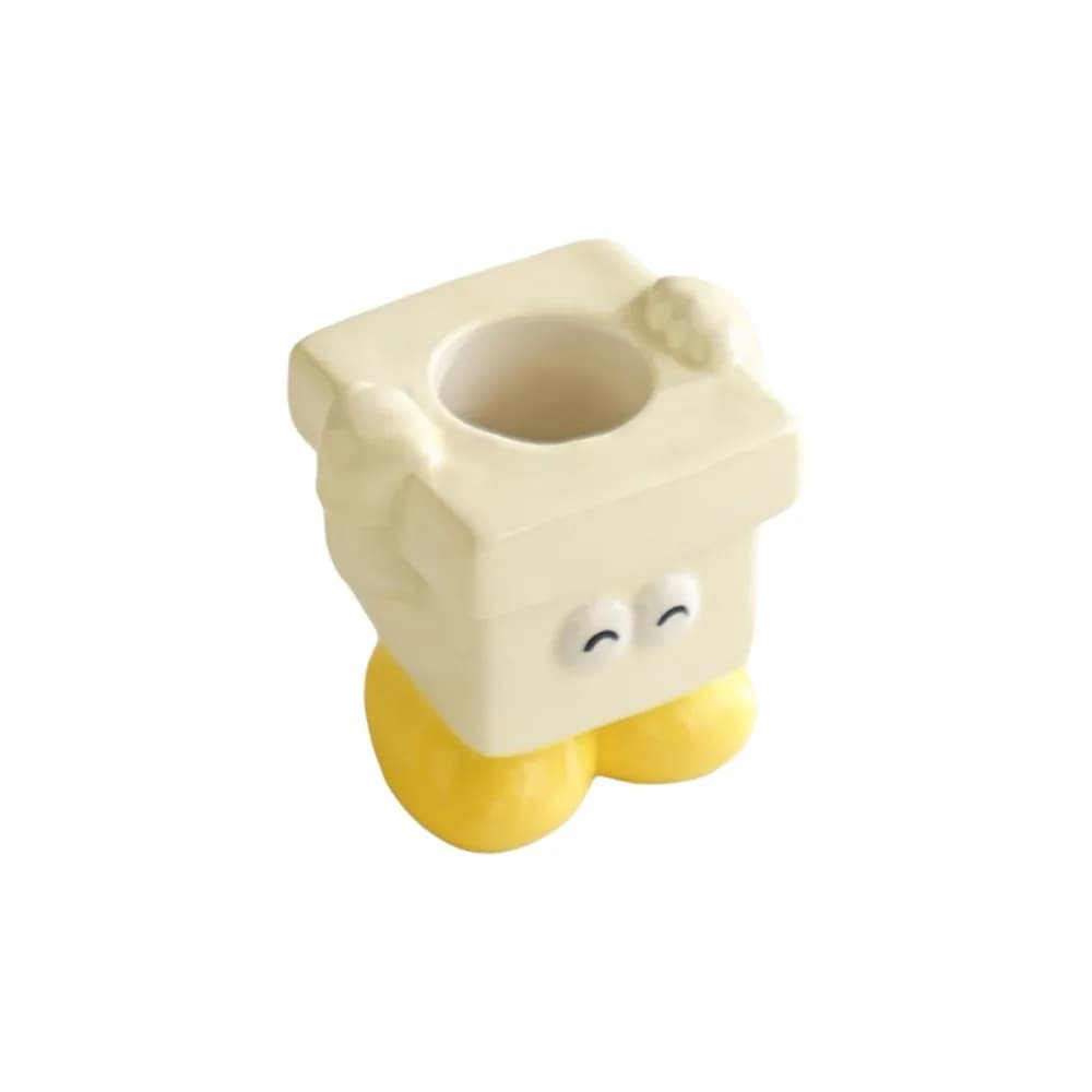 Portaspazzolino in Ceramica a Forma di Dopamina, Carino e Decorativo, Supporto da Tavolo Stabile per Spazzolini Manuali