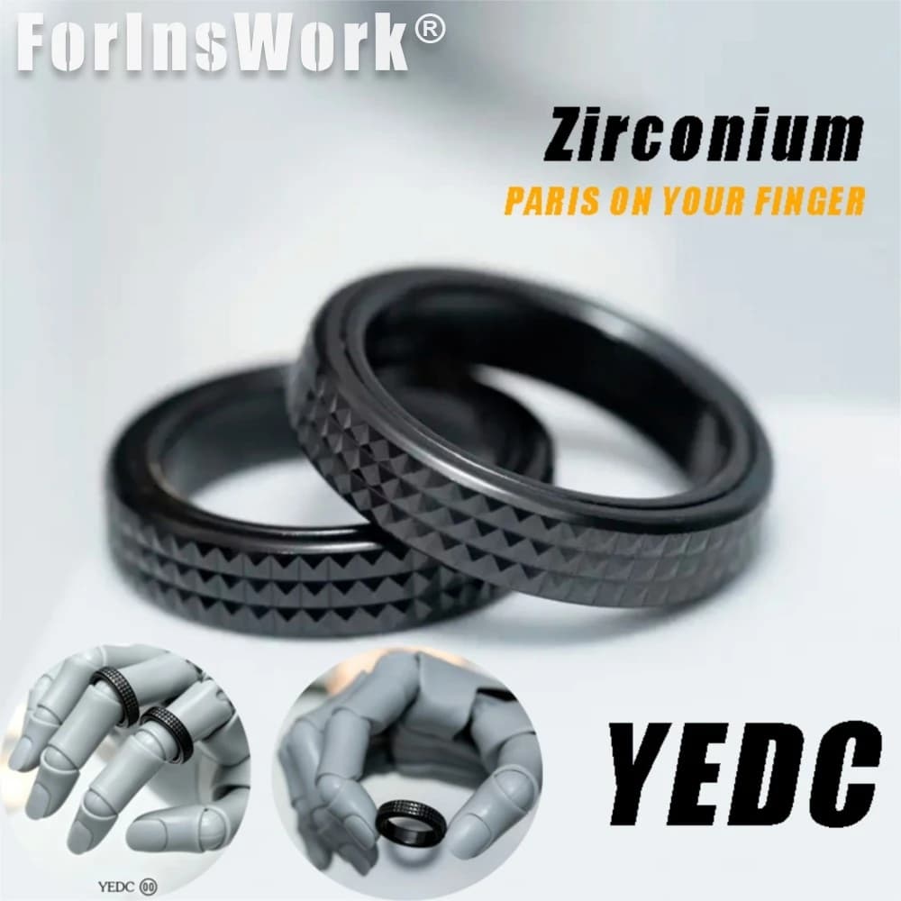 YEDC Anello Meccanico Magnetico in Zirconio PARIS ON YOUR FINGER, Giocattolo Antistress, Fidget Toy, Slider