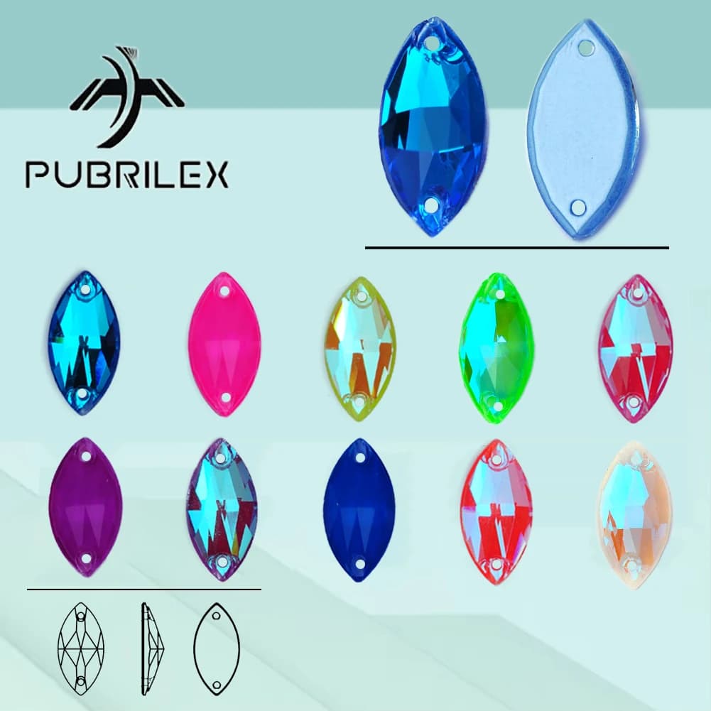 Navette smussato K9 Trilliant Glass da cucire su strass Neon Fancy Cucito Flatback Crystal per accessori per abiti da sposa
