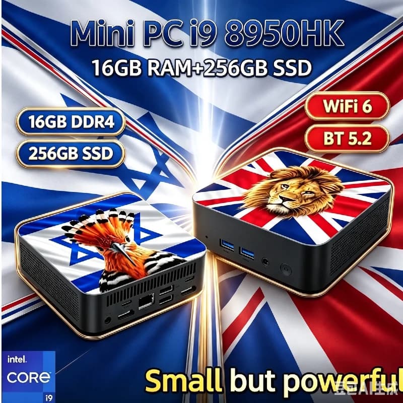 High‑Performance Portable Mini PC Intel i9‑8950HK,DDR4 M.2 NVMe SSD,Triple 4K DP Output,WiFi6 Silent Cool Business Office PC