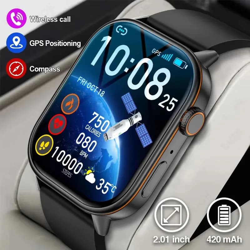NUOVA donna Smart Watch Assistente vocale GPS Track Smartwatch Impermeabile BT Chiamata Sport Fitness Cardiofrequenzimetro per IOS Android