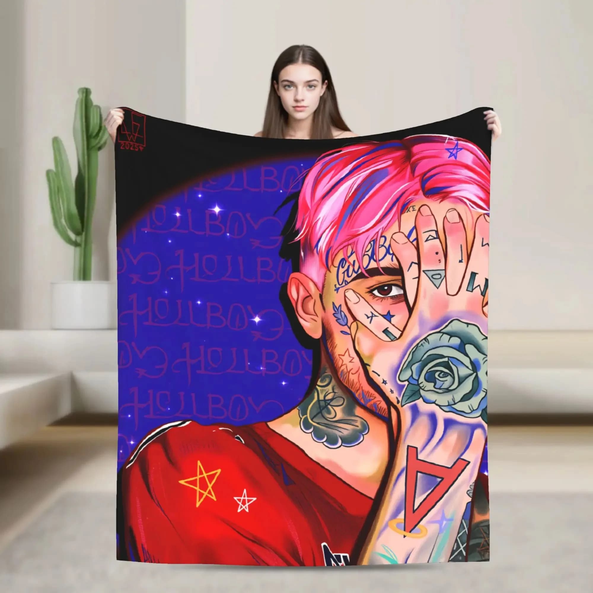 Super soft air travel cover Lil peep Hot Singer Shooting cover Flannel bed for bedroom Beauty cover