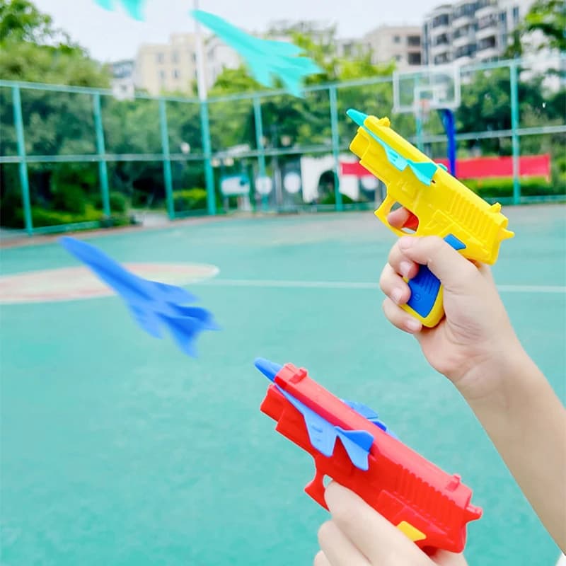 4 pieces colored thrower catapult air gun sport outdoor toys for kids birthday party wedding favors boy wedding favors