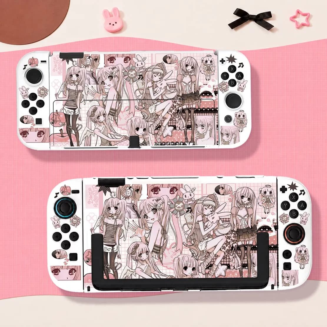 Anime Switch Case Full-Coverage Shock-Resistant Joy-Con Cases Removable Console cover Compatible with Nintendo Switch 2 OLED NS