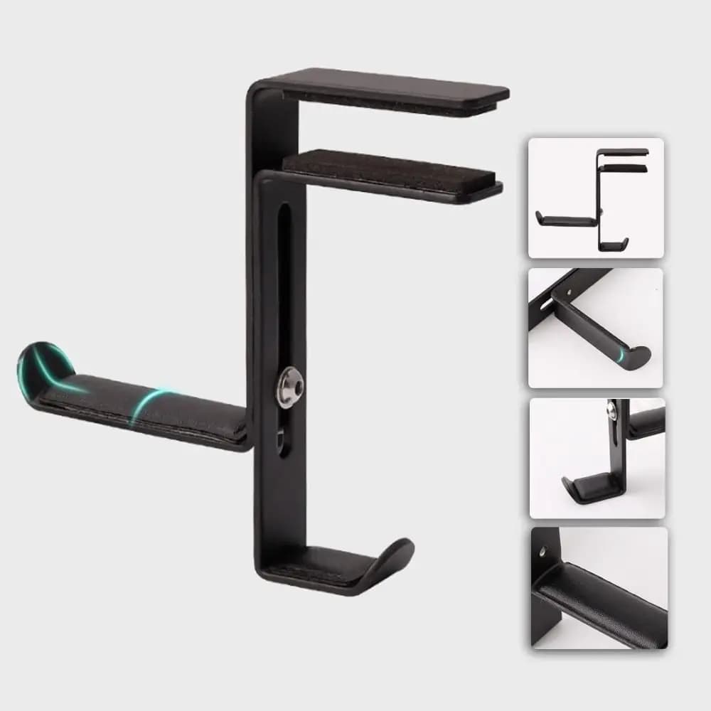 Table Clamp Headphone Stand Hook Stand Rack Metal Headphone Rack Adjustable With Cushion Headphone Bracket Office Desk
