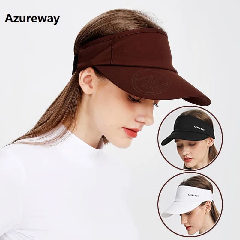 AW Women Sun Protection Golf Caps Ladies Empty Top Hats Adjustable Quick Dry Sun Visor Big Brim Baseball Cap New Arrival