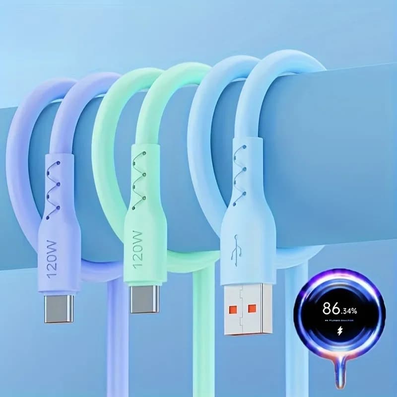 Cavo USB-C ultra-resistente da 120W 6A per ricarica ultraveloce - alimentazione rapida, sincronizzazione dati, compatibile con Huawei, SamsungTTT