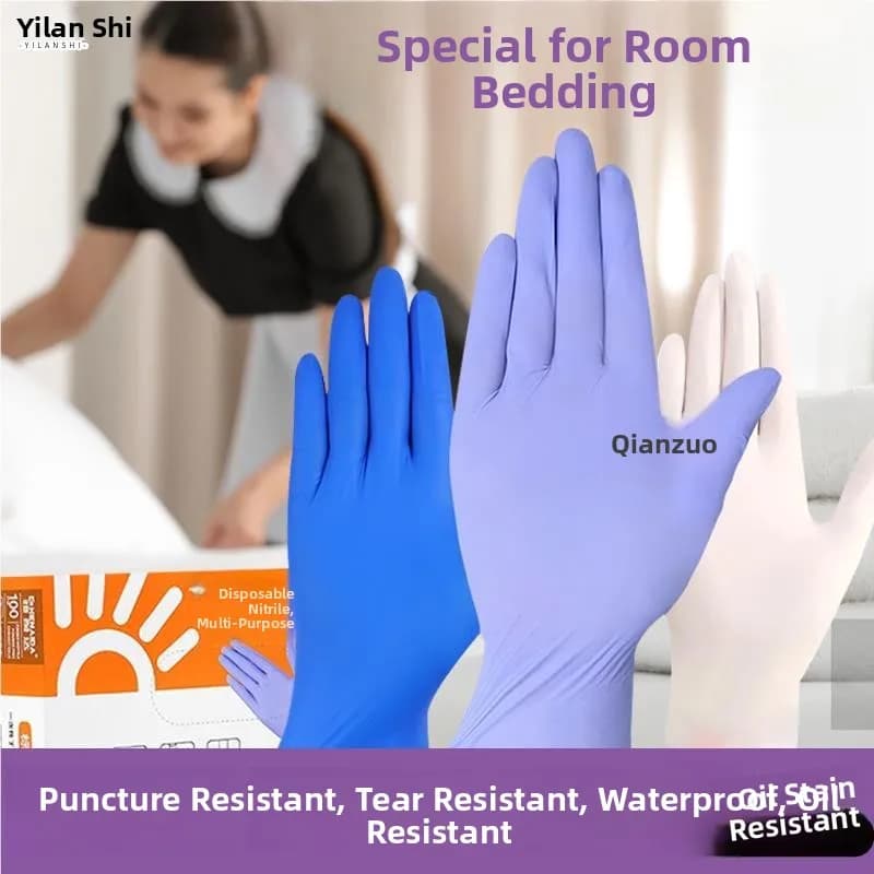 Guanti in Nitrile per Alimenti, Impermeabili, per Pulizia Cucina e Camere Ospiti, Guanti in Lattice Resistenti per Esibizioni di Magia