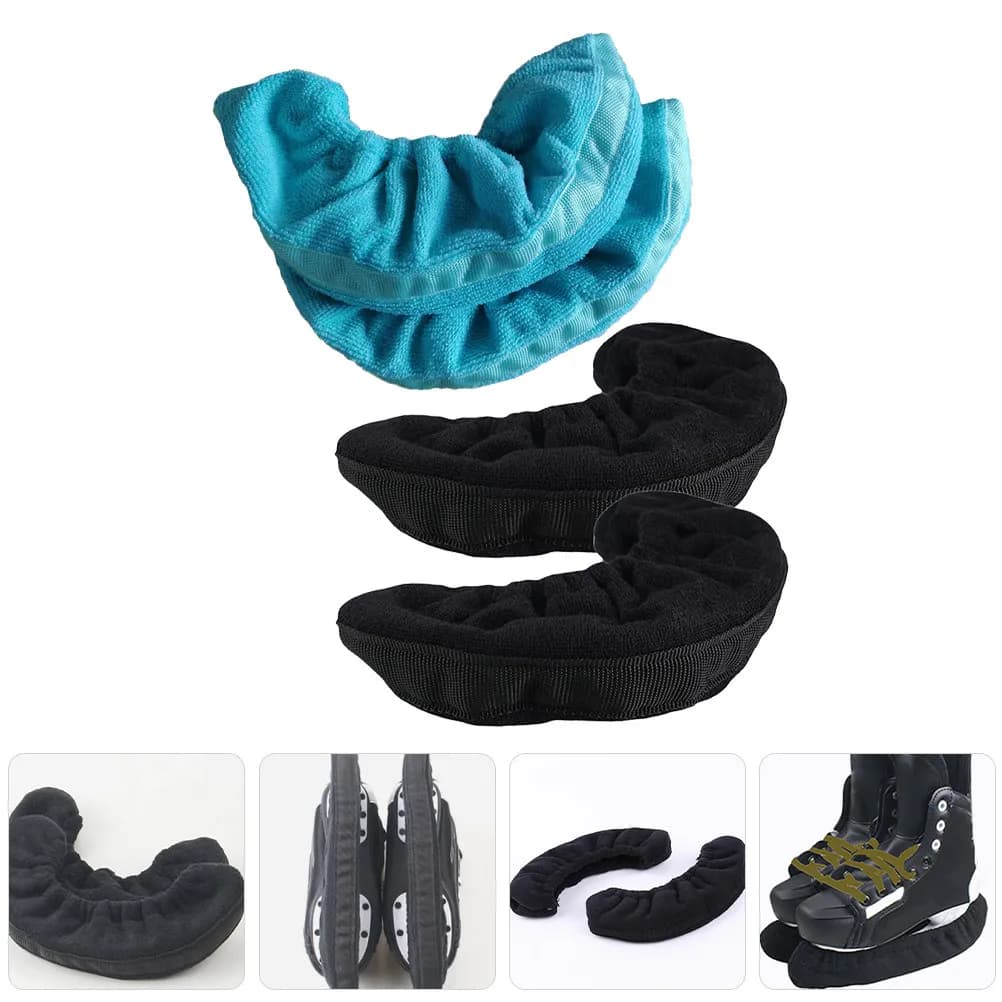 2 Paia di Protezioni Elastiche per Pattini, Coprilama Professionali per Pattinaggio Artistico e Hockey, Protezioni per Lame Calzabili