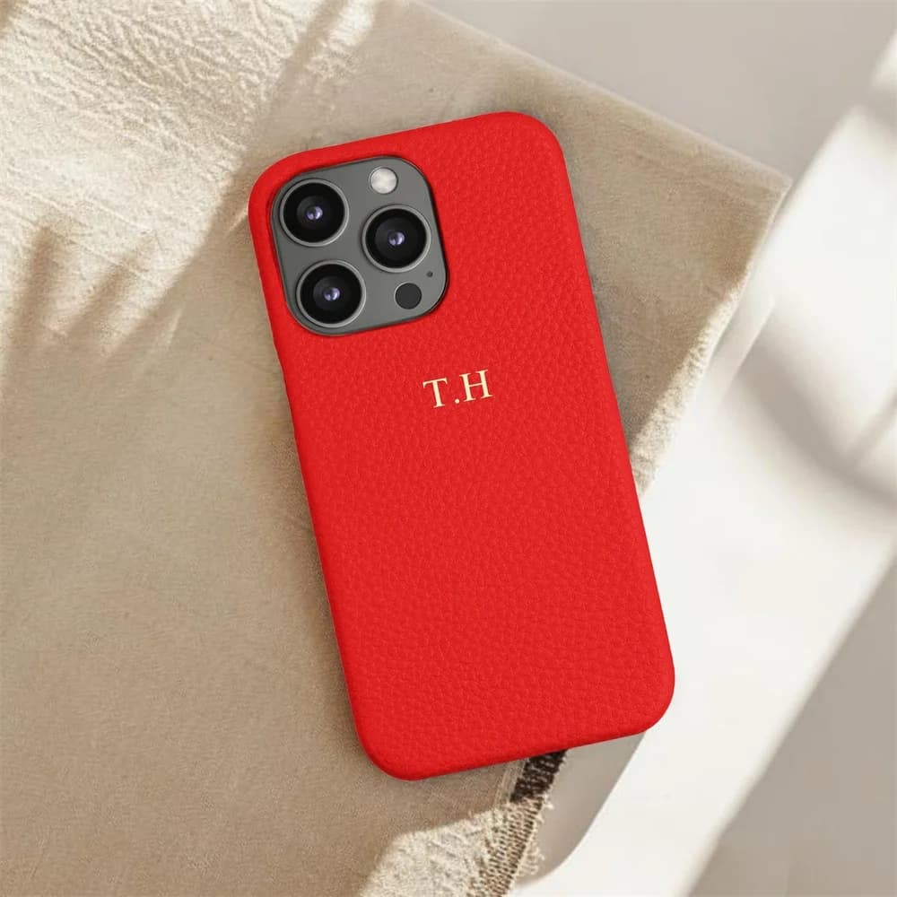 Customized Gold Letter Name PU Leather Cases For Iphone 16 pro 13 12 15 14 Pro Max 15 plus Cases Hard PU Cover