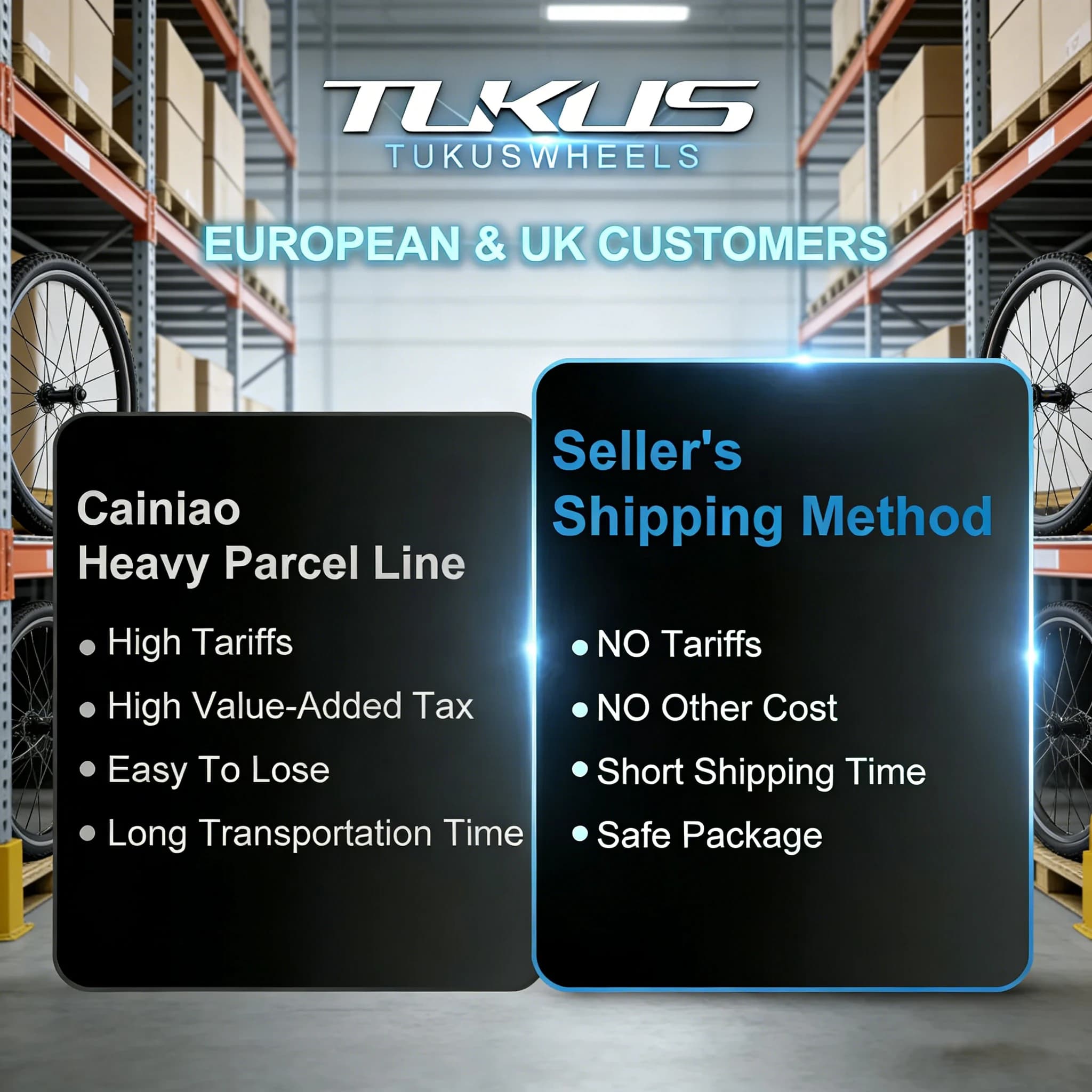 TUKUS-WHEELS Link per l'aggiornamento del canale con tasse UE incluse e supplemento per la spedizione