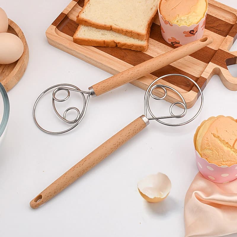 Nuovo frullatore a mano creativo da 10 pollici fai da te pane danese in acciaio inossidabile Bakeware impasto frusta frullino per le uova miscelatore manico in legno