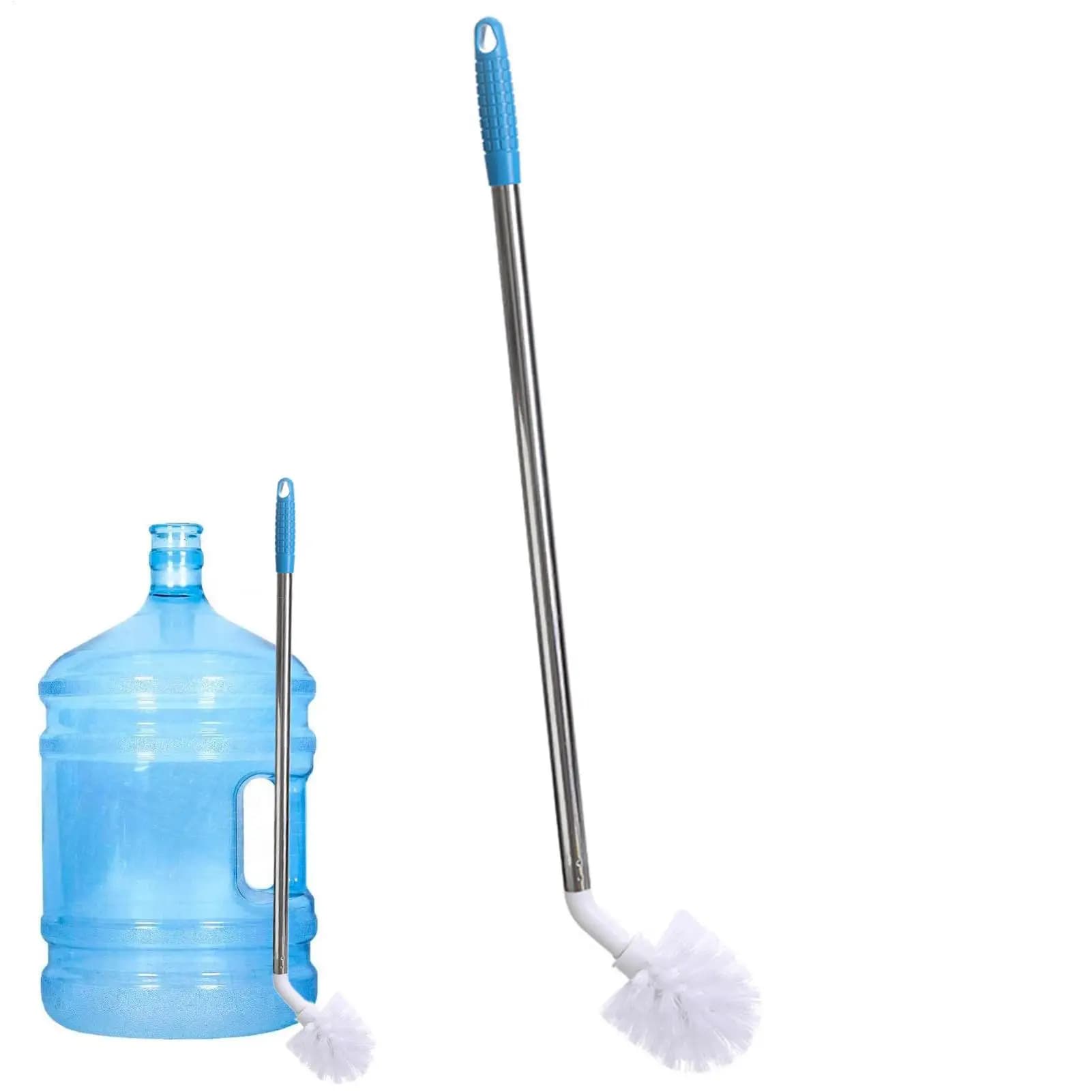 Spazzola per pulizia lunga per bottiglia d'acqua da 5 galloni Setole in nylon e manico in acciaio inossidabile Spazzole per pulizia bottiglie pieghevoli