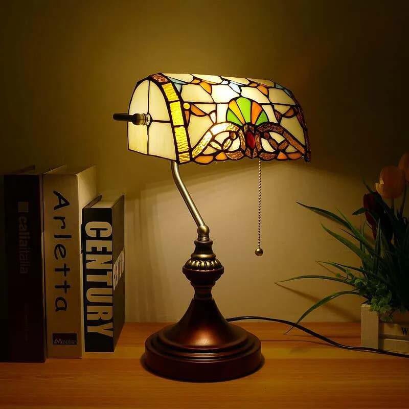 Colore, vetro, arte, stile europeo, camera da letto, soggiorno, hotel, girevole, lampada da scrivania