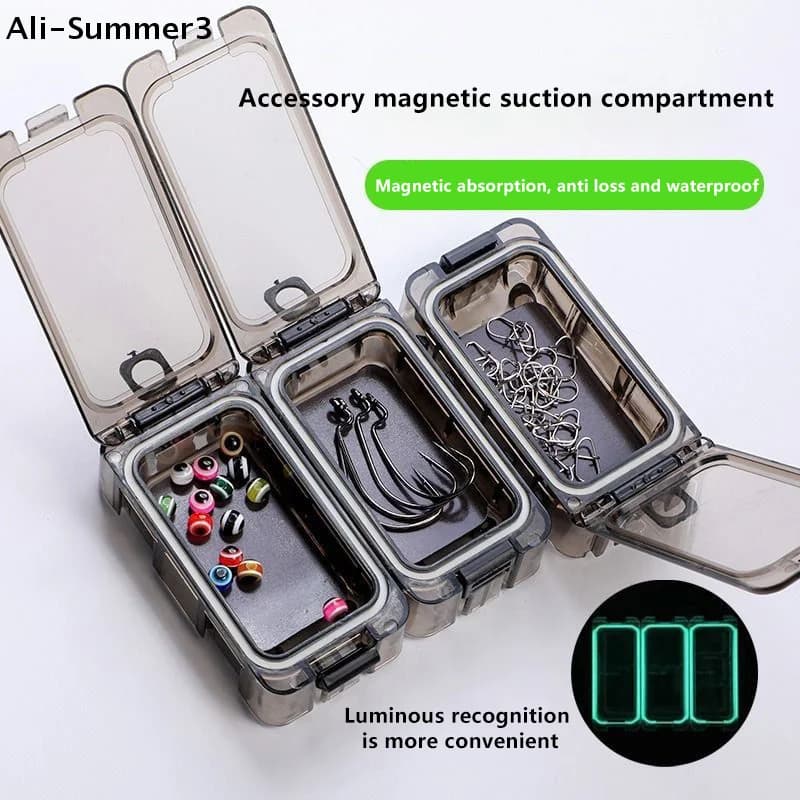 daS3y daODA10-1/3Pcs Waterproof fishing gear box, light box for baits and hooks, fishing gear organizer with magnetic function