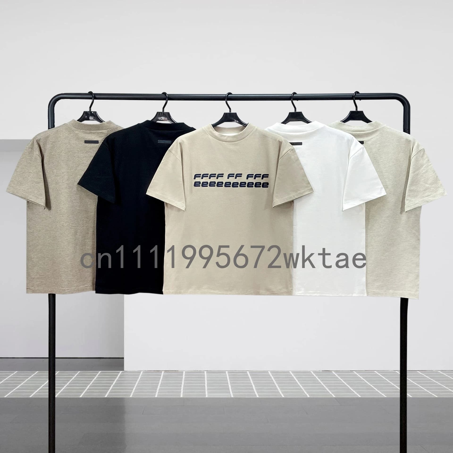 SS26 Nuova T-shirt da Uomo a Collo Alto a Maniche Corte con Design a Doppia Linea in Silicone e Lettere, Stile High Street, Sportiva, con Cappuccio, Top per Coppie