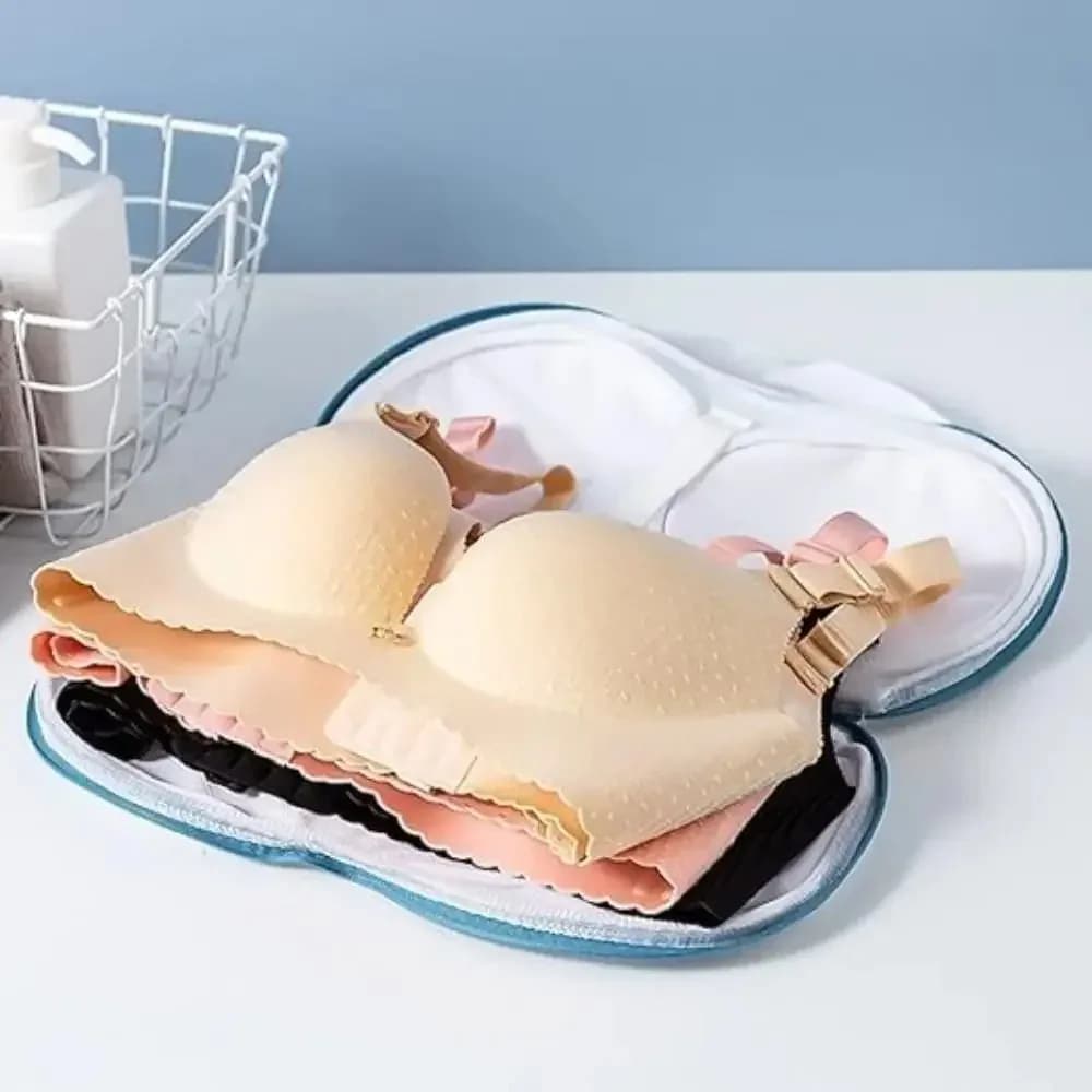 1PC Foldable Zipper Polyester Mesh Laundry Bag Anti Deformation For Machine Washing Bra Lingerie Underwear Sports Brassiere