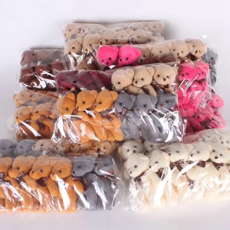 12 Pz/lotto Morbido Orso di Peluche Giocattoli di Peluche Mini Orsacchiotto Bambole Giocattolo Piccolo Regalo Festa di Nozze Portachiavi Borsa Ciondolo Teddy Portachiavi
