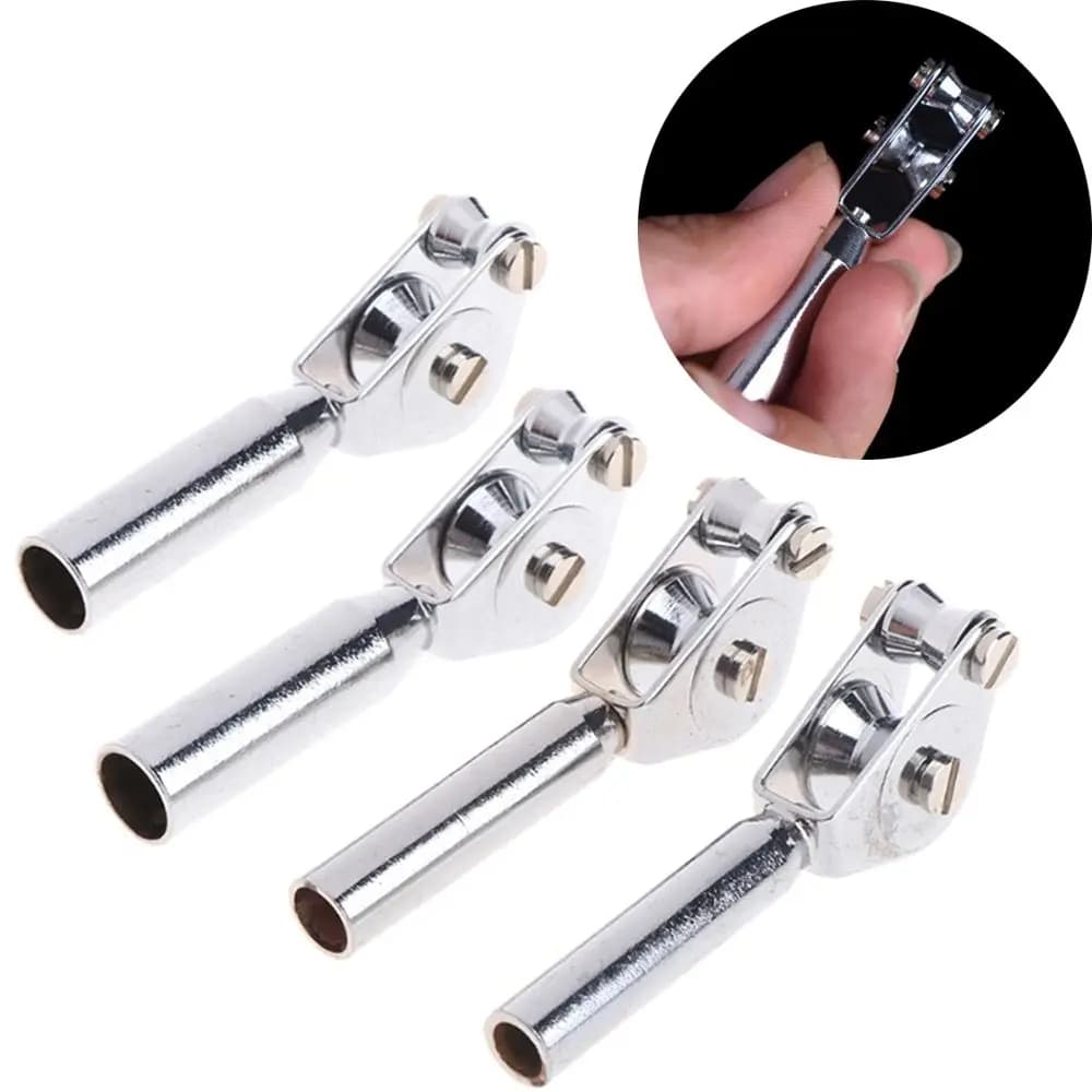New 1PC Replacement Cane Fishing Roller Rod Tip Guide Double Roll Line Tip Top Ring Stainless Steel Sea Boat Repair Kit