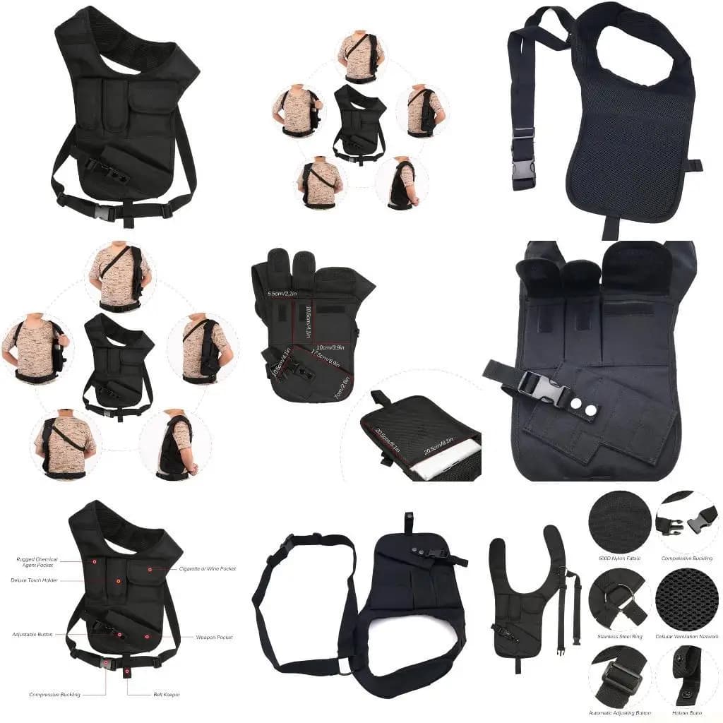 U2JB Fondine ascellari Tattica Pistola Custodia da trasporto Fondine da trasporto nascoste Fondine da spalla in nylon Accessori