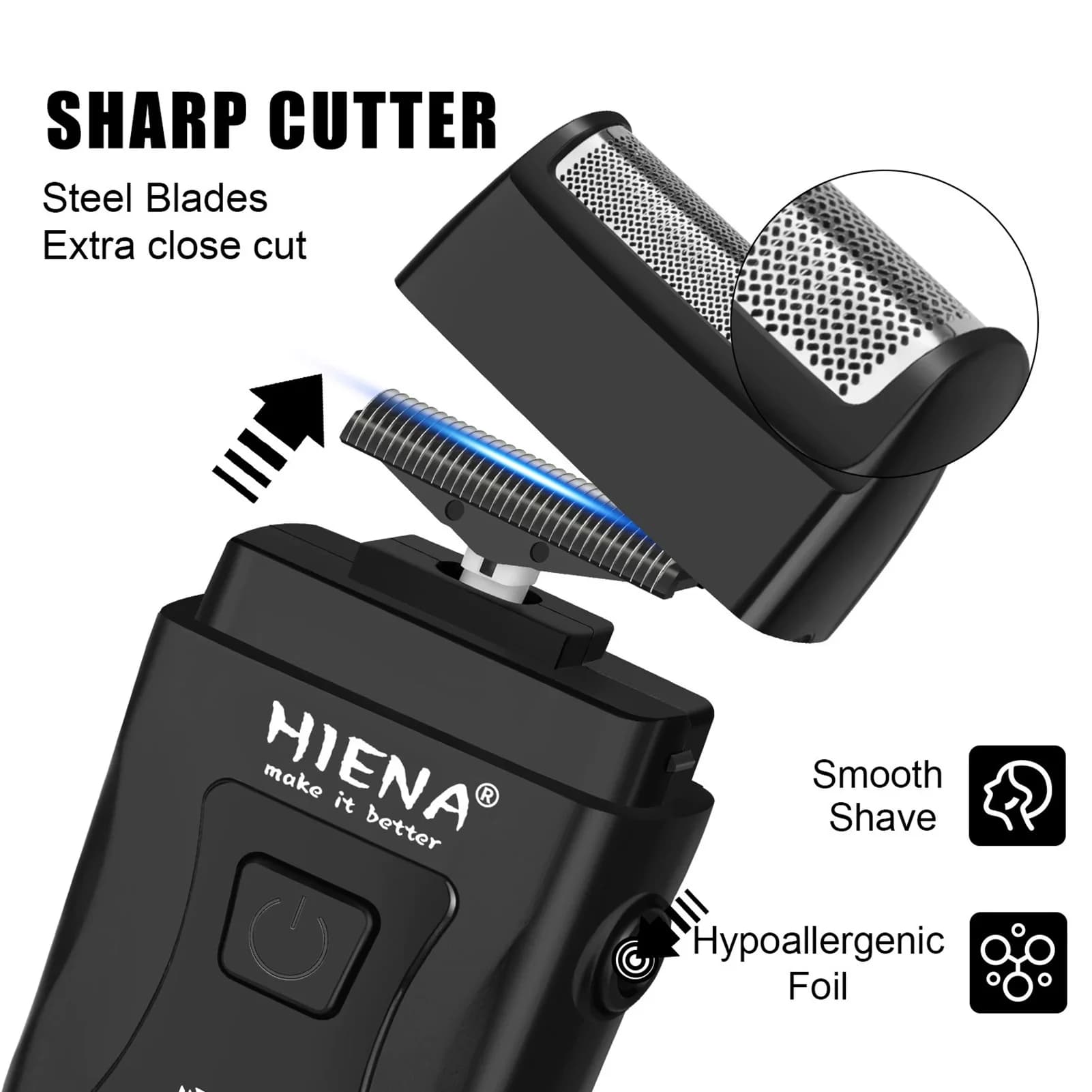 HIENA Shaving Satin Portable Rechargeable Electric Shaving Shaving Saver for Men Professional Hair Cutting Machine Kit with LED Display