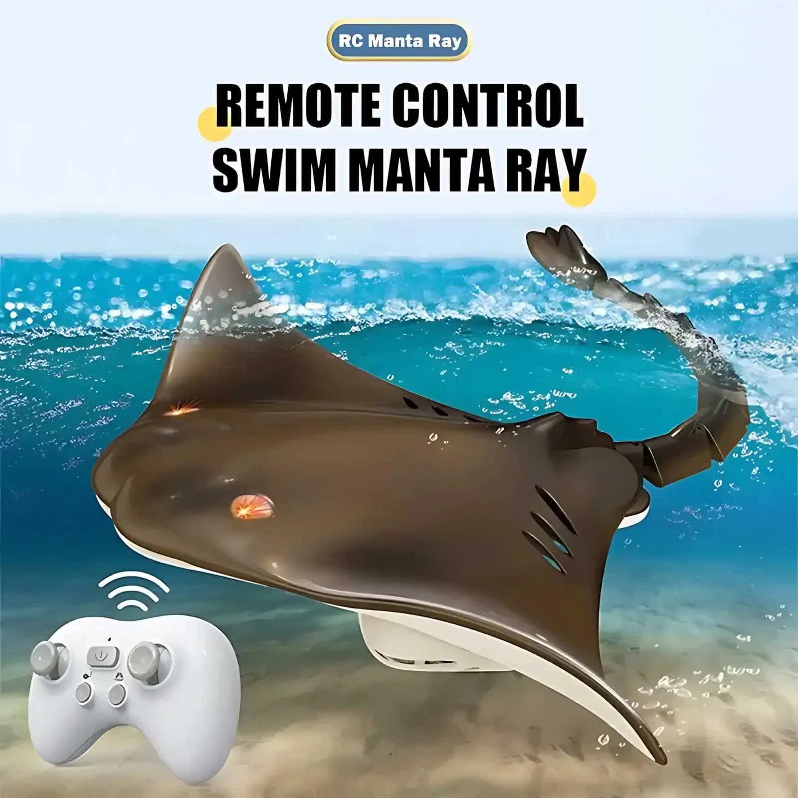 Barca RC 2.4G Telecomandata, Giocattolo Robot Manta Ray, Pesce Elettronico Radiocomandato, Simulazione per Giochi d'Acqua in Piscina per Bambini, Giocattoli per Ragazzi
