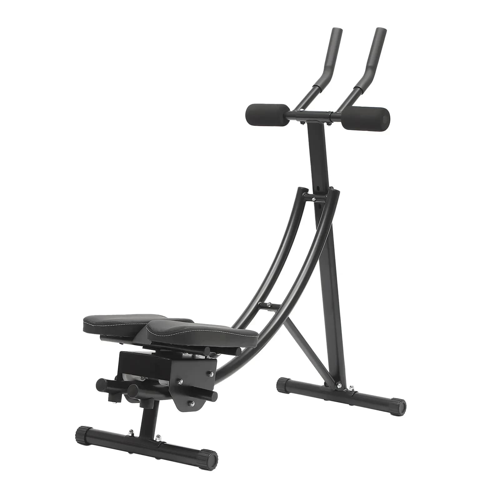 Abdominal Crunch Coaster, Height Adjustable Ab Trainer Abdominal Whole with LCD Monitor & Six Silent Rollers for Home,Gyms